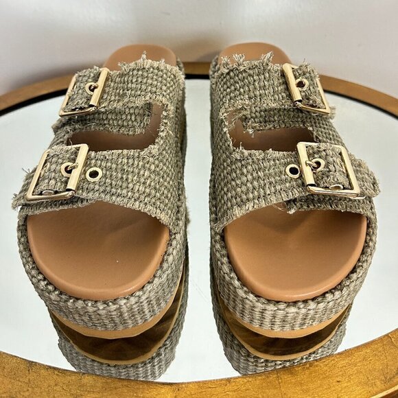 STEVE MADDEN Karrigan Womens Platform Sandals in Olive Size US 8 - Picture 6 of 10